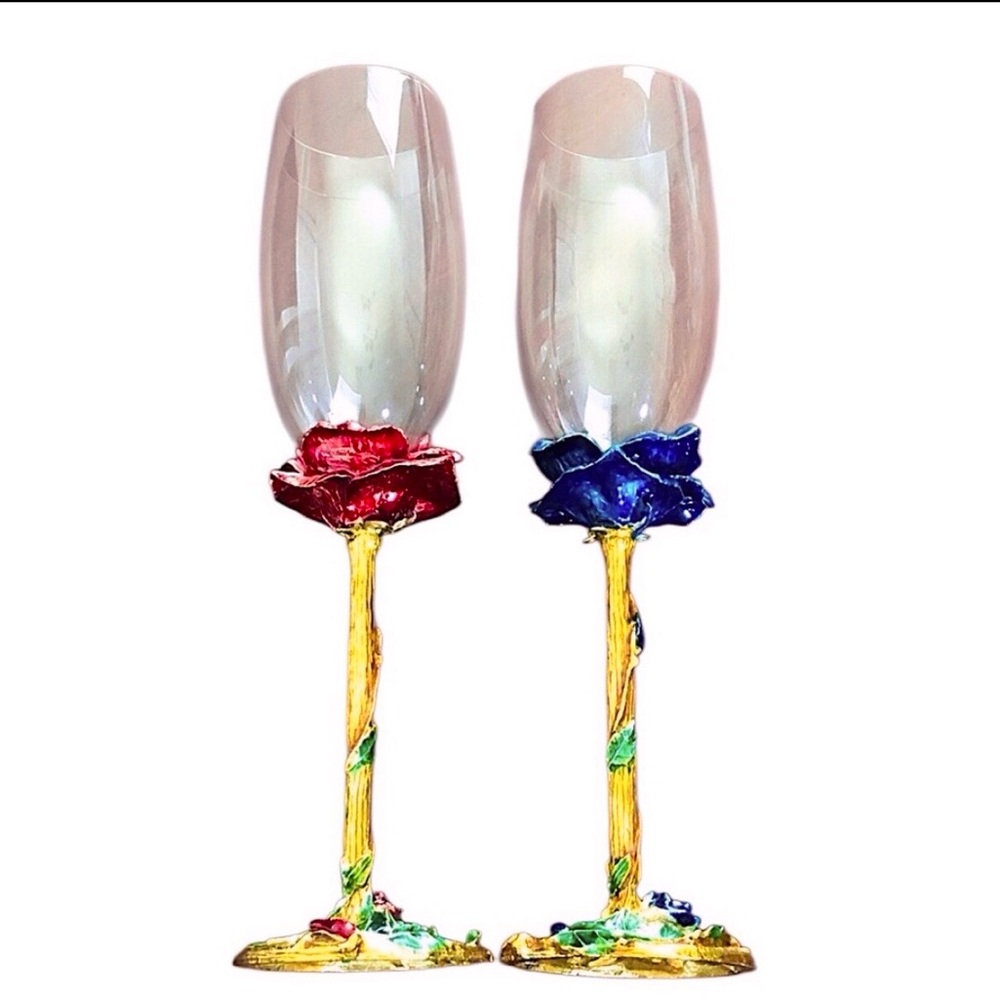 Set Of 2 TBATM European-Style Wedding, Anniversary, Christmas Champagne Glass